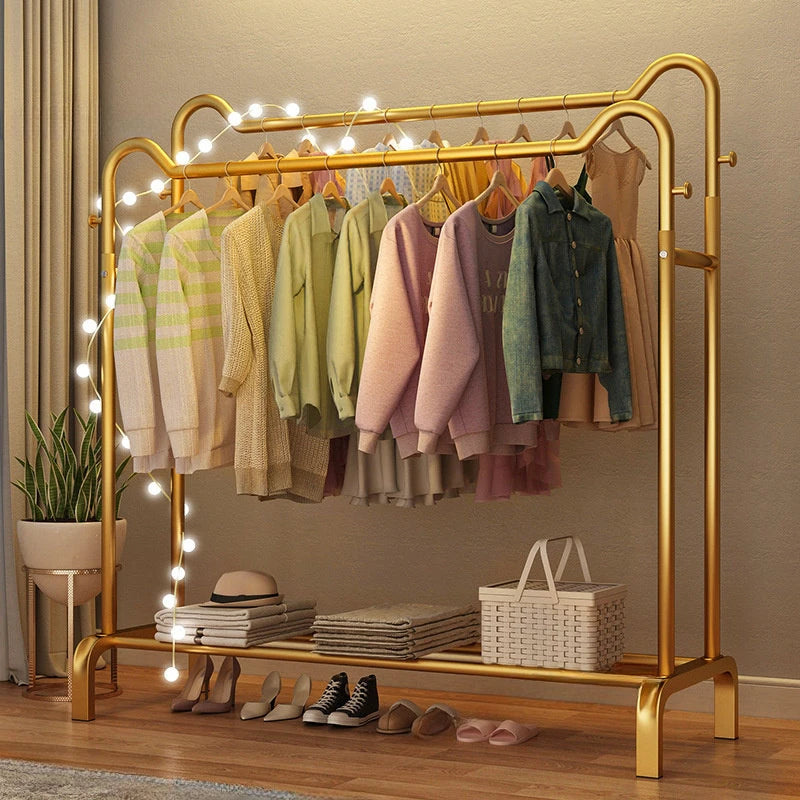 Nordic Light Luxury Coat Racks Bedroom Floor Cat Ear Clothes Hanger Home Balcony Drying Clothes Rack Clothing Store Drying Rack