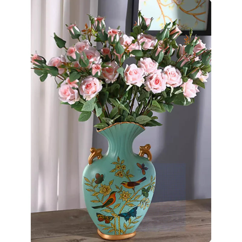 Height 50cm Retro Style Originality Vase Landing Large Size Flower Arrangement Luxurious Ornaments Home Furnishings Decorate