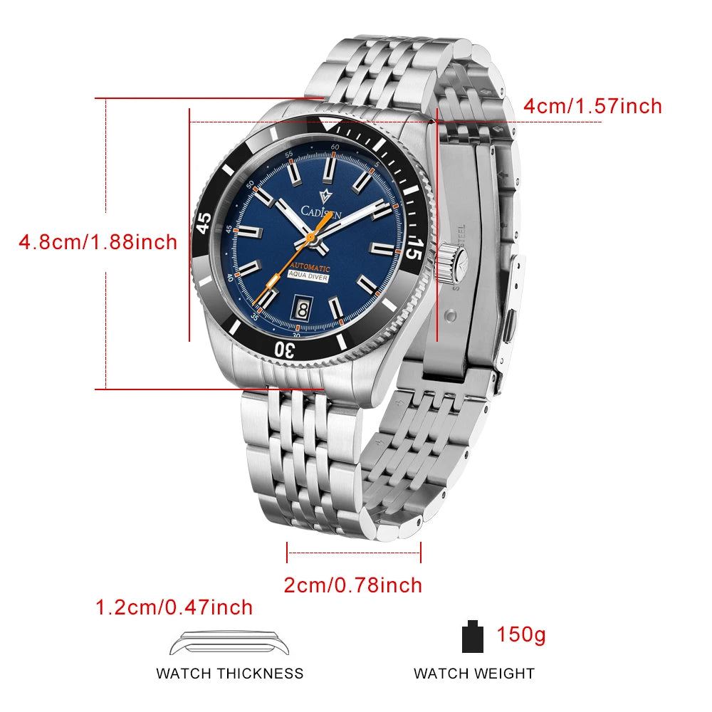 CADISEN New Men's Watches Mechanical Wristwatch For Men Automatic Watch Men Japan NH35A Ceramic Bezel 10Bar Waterproof Clock