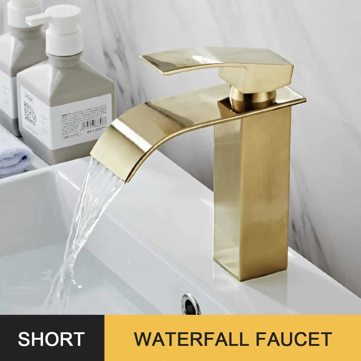 Gold Nordic Kitchen Mounted Bathroom Sink Faucets Basin Faucet Modern Minimalist Bathroom Wash Basin Mixer Water Tap