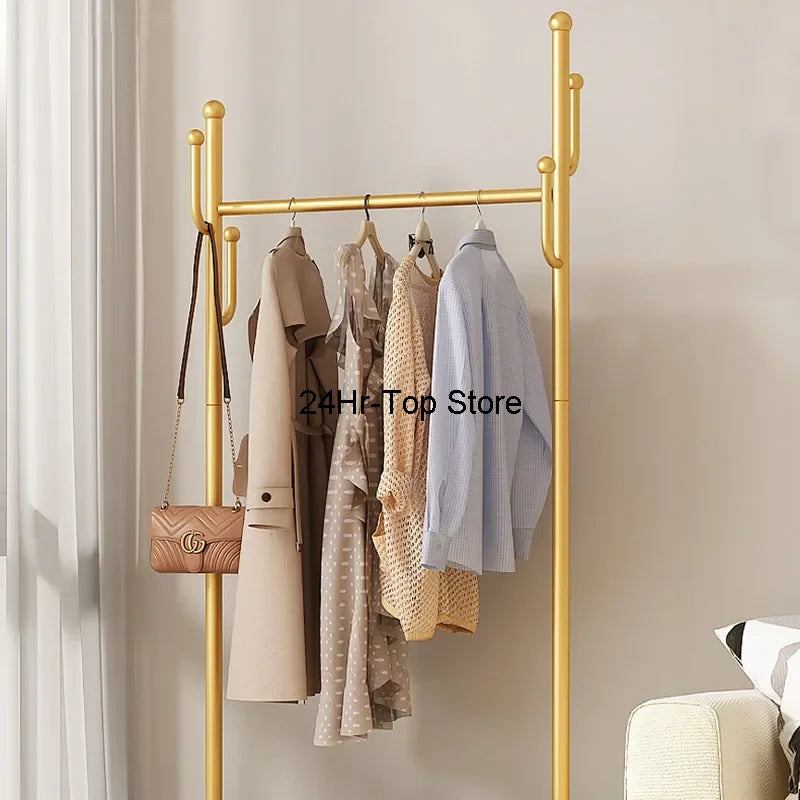 Gold Drying Clothes Rack Bathroom Hanger Luxury Bedroom Coat Racks Buffets Living Room Evening Dresses Porte Manteau Furniture