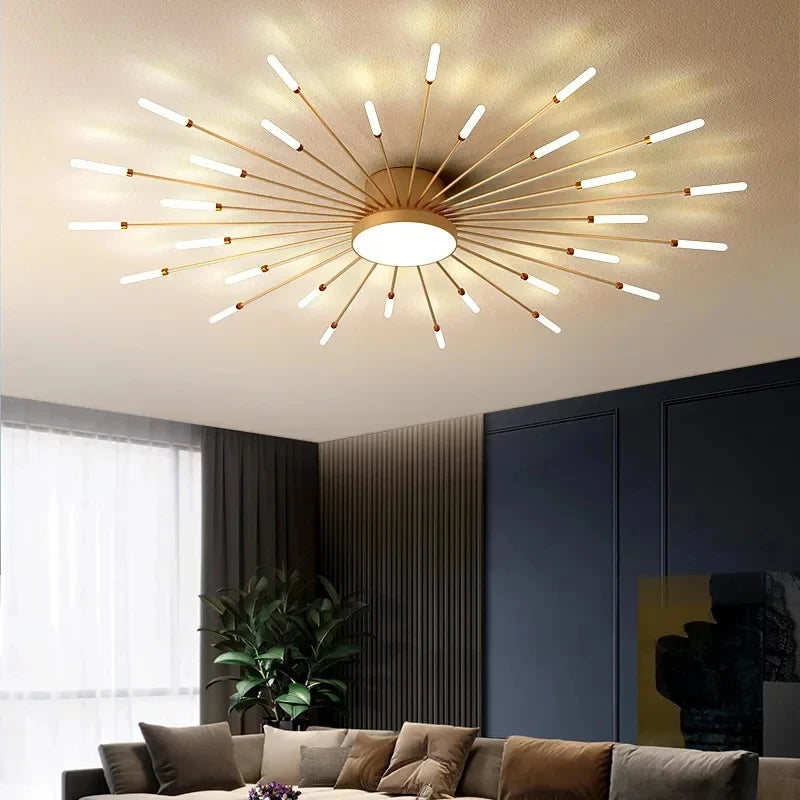 Modern LED Ceiling Chandeliers for Living Room Designer Bedroom Ceiling Lights Fireworks Shape 90-260V Home Decor Ceiling Lamp