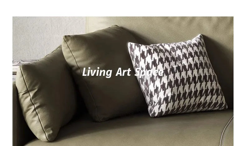 Nordic Style Sofa Leather Luxury Decorative Pillows Waterproof Room Pad Cushion Couch Elastic Divano Letto Lounge Furniture