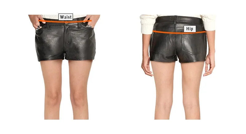 Leather Shorts New Hot Women Genuine Lambskin Sports Ladies Pants