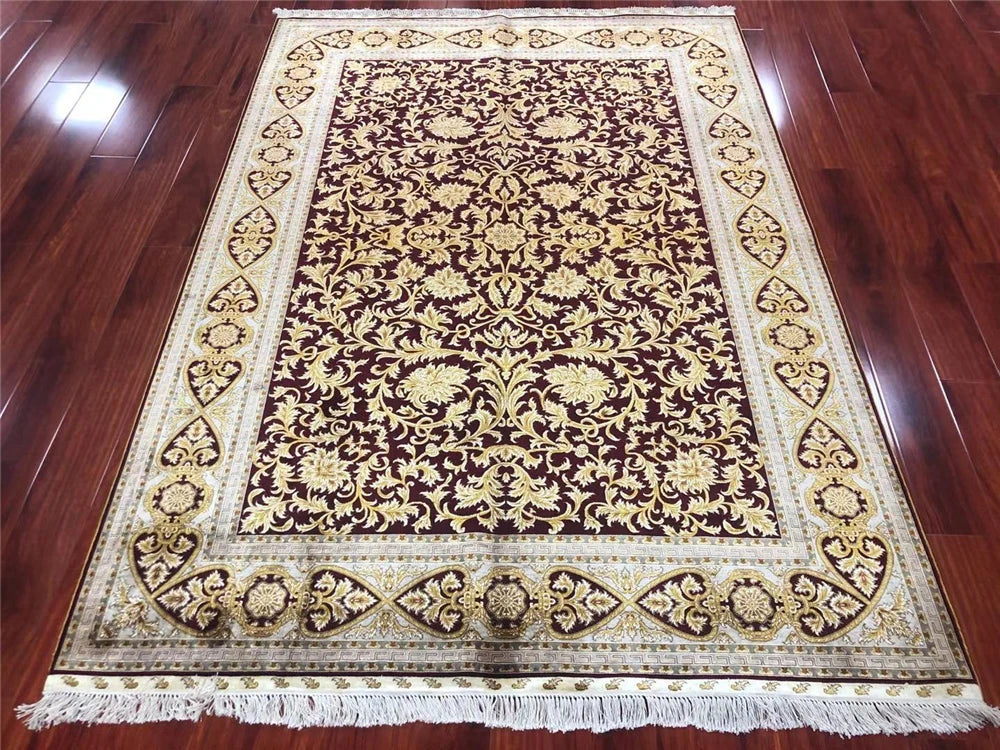 Silk Carpets Classic Modern Hand Knotted Rugs Big Size 5.5'X8'