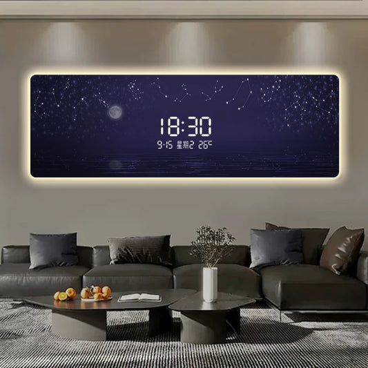 Digital Led Wall Clocks Luxury Art Battery Living Room Interior Wall Watch Aesthetic Minimalist Horloge Murale Home Decoration