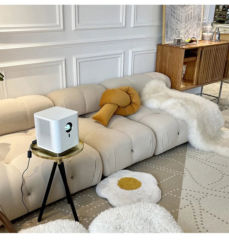 Designer Sofa Italian Style White Elastic Luxury Anti Slip Decorative Pillows Couch Miniature Puff Asiento Indoor Furniture