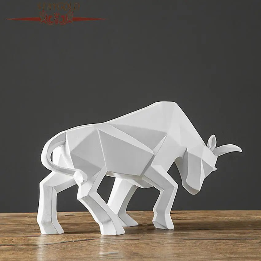 32cm Statue Red Bull Sculpture Home Decor Animal Figurine Nordic Home Decoration Tabletop Statues Bulls Figurines Cabinet