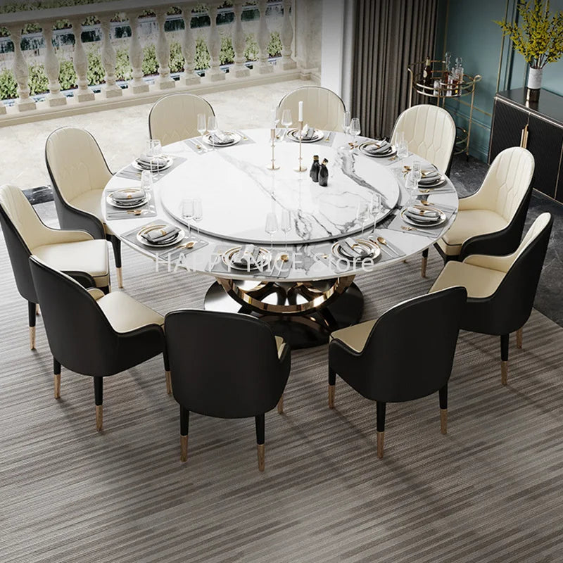 Center Round Dining Table Marble Kitchen Luxury Dinner Salon Dining Table Coffee Balcony Comedor Livingroom Furniture Sets