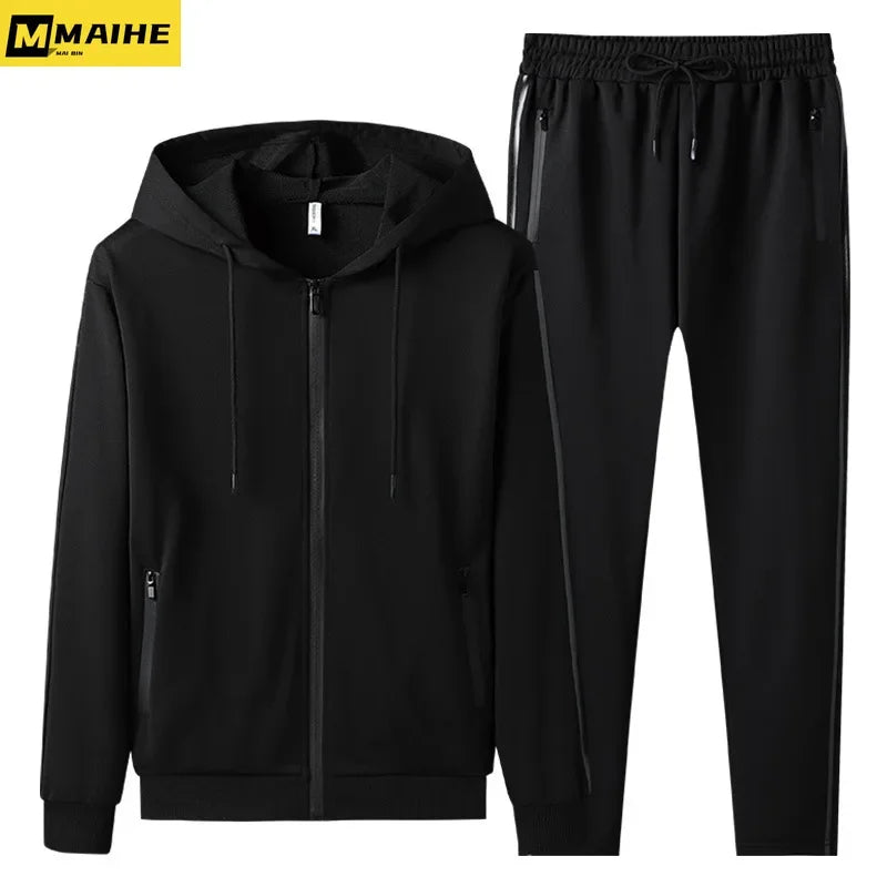 New Spring Autumn Men Casual Tracksuit Two Piece Sets Mens Sports Suit Jacket+Pants Sweatsuit Male Sportswear Hoodies Clothing