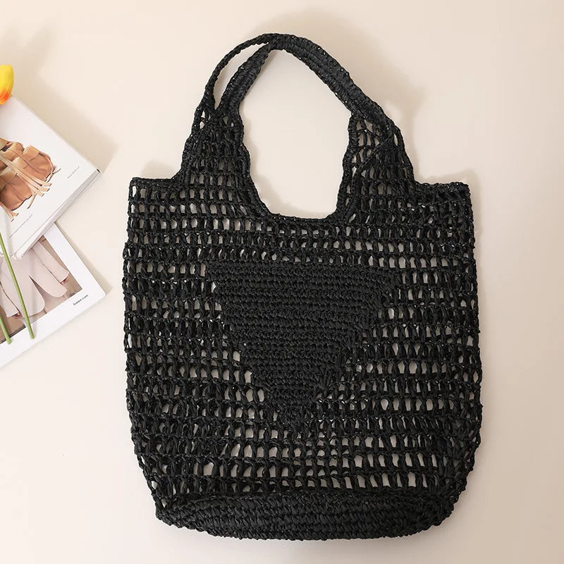 Luxury Designer Brand Rattan Bag 2023 Trend Fashion Large Portable Beach Shoulder Female Bags Summer Women's Tote Straw Handbags