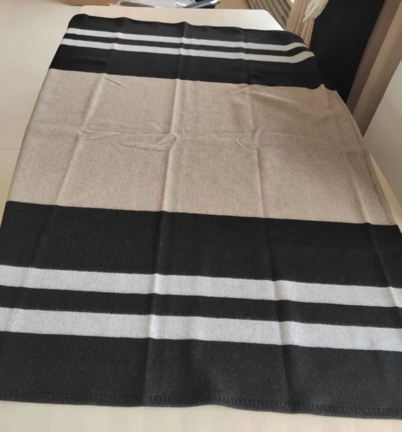 Wool Striped Blanket Shawl Cashmere Winter Sofa Throw Bed Cover Hotel Cover Air Conditional Blanket Home Decoration