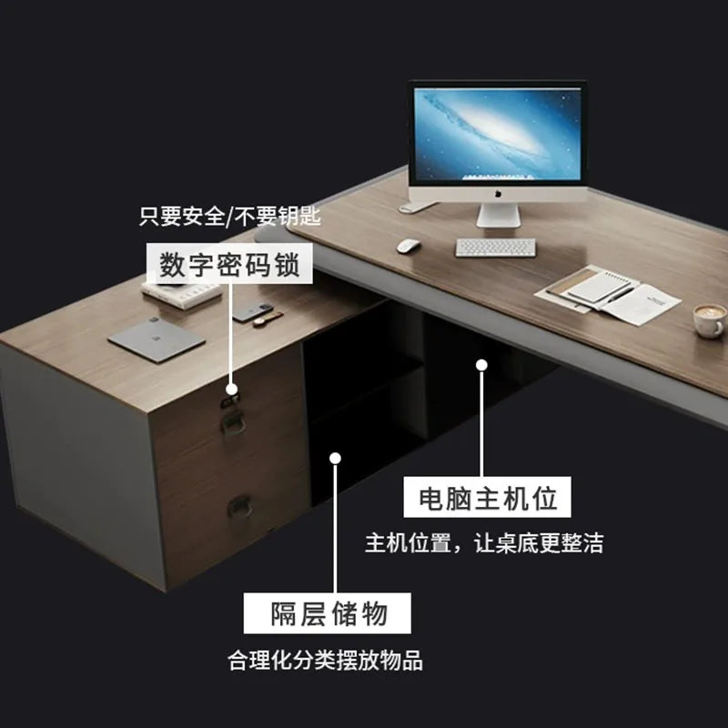 Home Office Desk Room Computer Offices Professional Furniture Workshop Table L Shaped Gaming Workstation Organizer Tavolo
Study