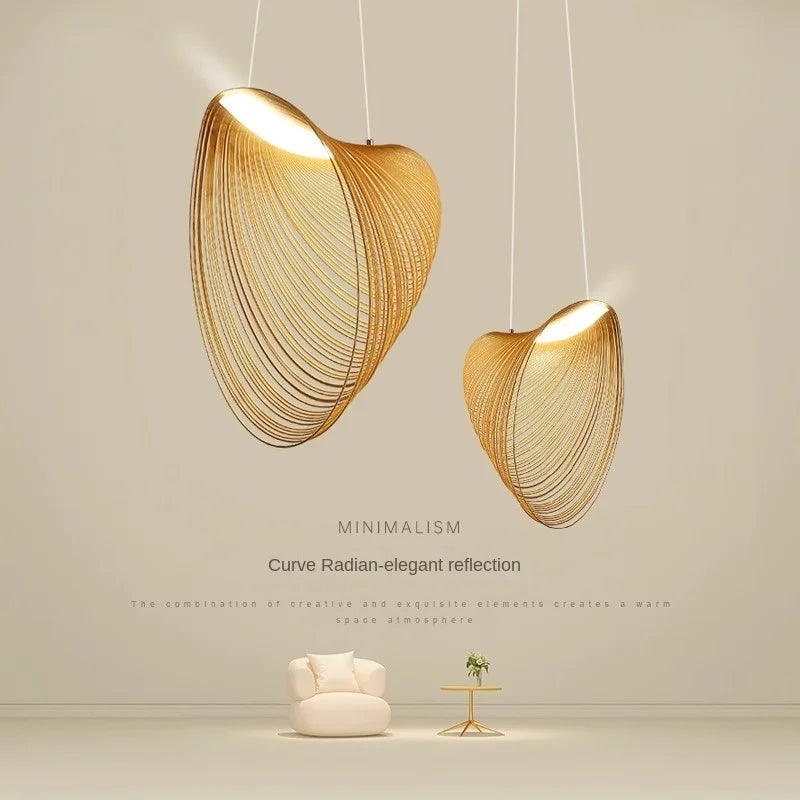 WELTIG Italian Minimalist Straw Hat LED Pendant Lamp