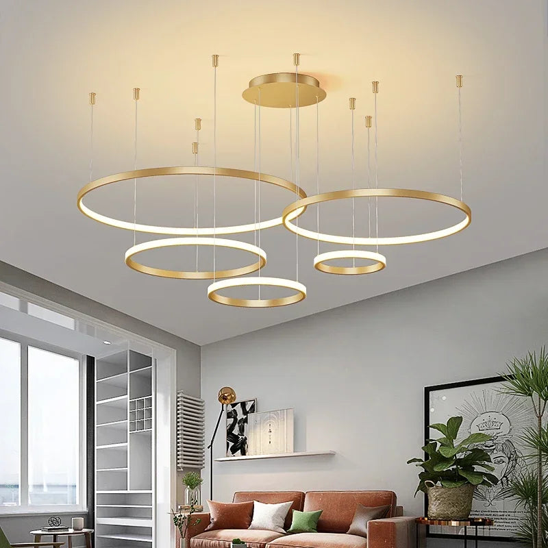 WELTIG Minimalist LED Pendant Light – Modern Acrylic Chandelier