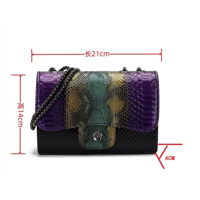 Luxury Shoulder Bags for Women 2024 New Designer Handbag Small Snakeskin Leather Crossbody Bags Fashion Travel Messenger Bags