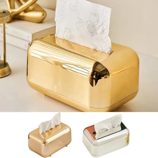 Tissue Box Cover Decorative Gold Holder Luxurious Golden Storage Holder And Organizer For Paper Case Napkin accessory