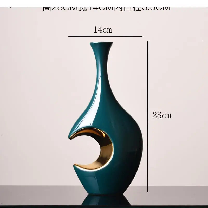 Modern Light Luxury Ceramic Vase Living Room Dried Flower Flower Arrangement Accessories Desktop Decoration Home Decoration