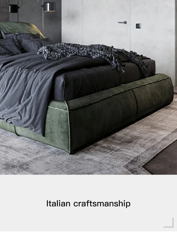 Bedroom Bed Set Italian Home Furniture Leather Fabric Modern Designer King/ Queen Bed Frame Double Bed