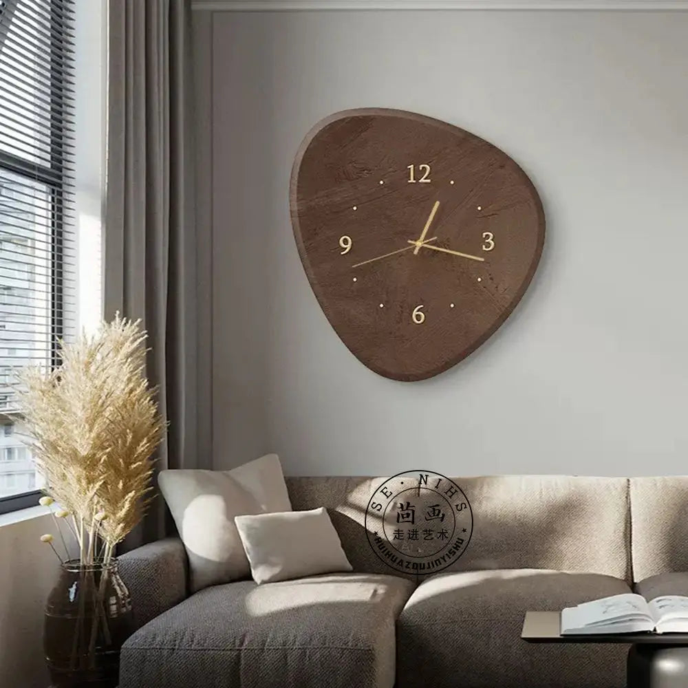 Living room home clock retro modern minimalist silent clock creative punch-free restaurant minimalist wall clock