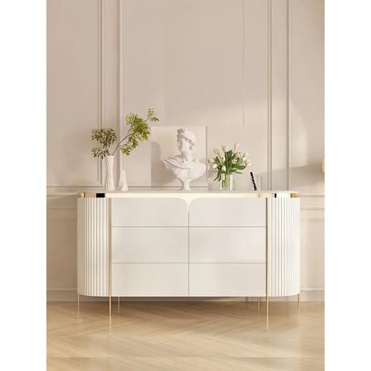 American solid wood six drawers modern minimalist shoe cabinets Italian decorative cabinets High-end paint light luxury wind