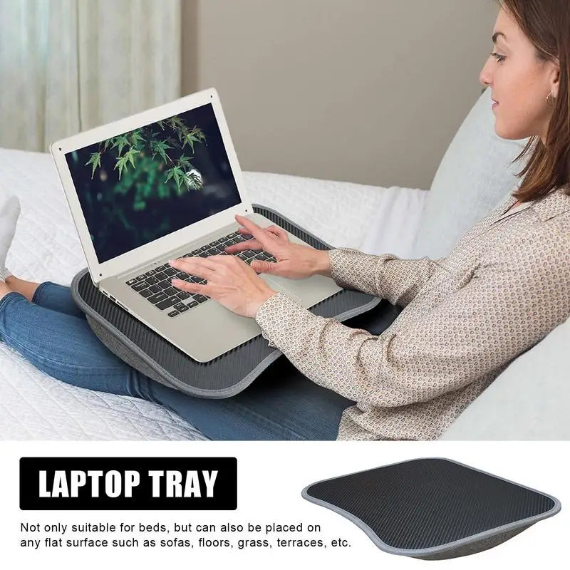 Laptop Lap Desk Lap Desk With Pillow Cushion Comfortable Foam Device Holder Raised Ledge Portable Computer Desks For Table Tray