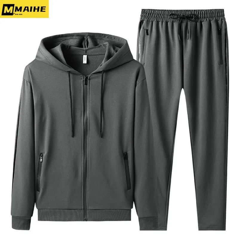 New Spring Autumn Men Casual Tracksuit Two Piece Sets Mens Sports Suit Jacket+Pants Sweatsuit Male Sportswear Hoodies Clothing