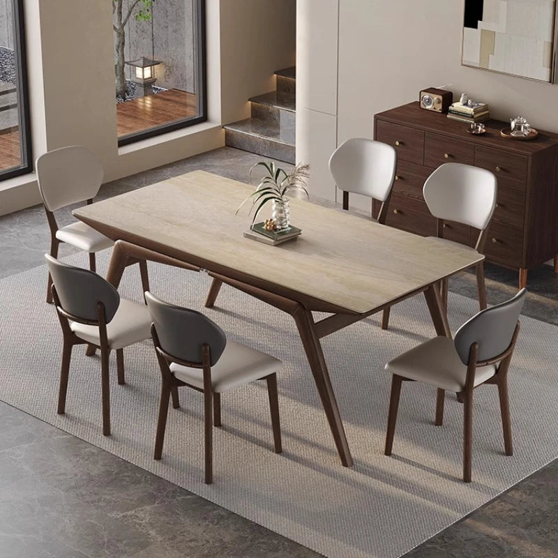 Dining Table Designer Modern Service Chairs Kitchen Cafe Restaurant Tables Luxury Marble Sedentary Bord Bwrdd Dinning Room White