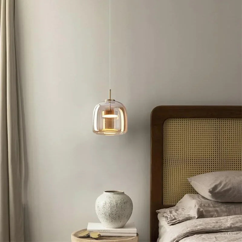 WELTIG Modern Glass LED Pendant Light – Nordic Chandelier for Dining & Bedroom