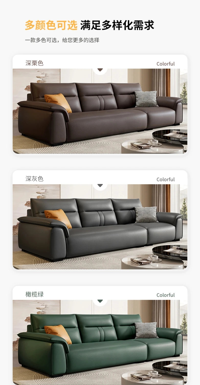 Leather Fabric Sofa Luxury Italian Simple Seating Room Corner Fluffy Pillows Cushions Sofas Relax Divano Designer Furniture