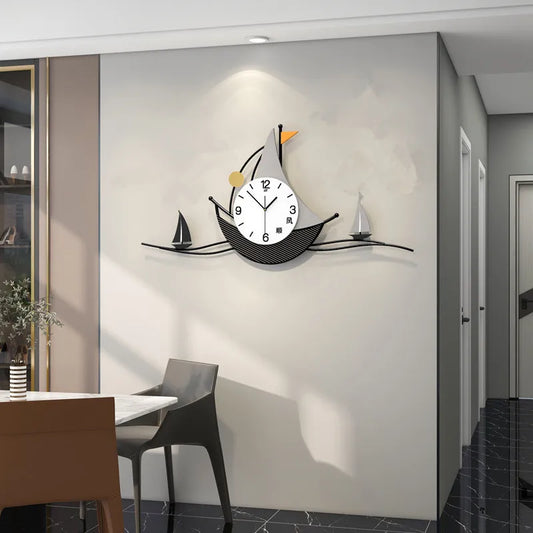 Smooth Sailing Wall Clock, Modern and Minimalist Clock in the Living Room, Home Use, Restaurant Decoration, Hanging Wall Watch