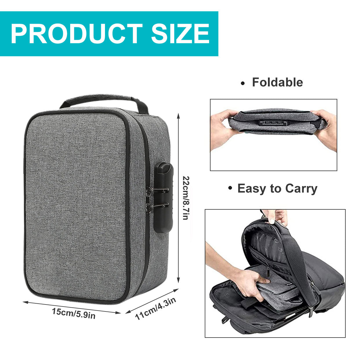 Smell Proof Cigarette Smoking Stash Bag Tobacco Herbs Combination Lock Container Cigar Grinder Pipe Travel Box Digital Bag