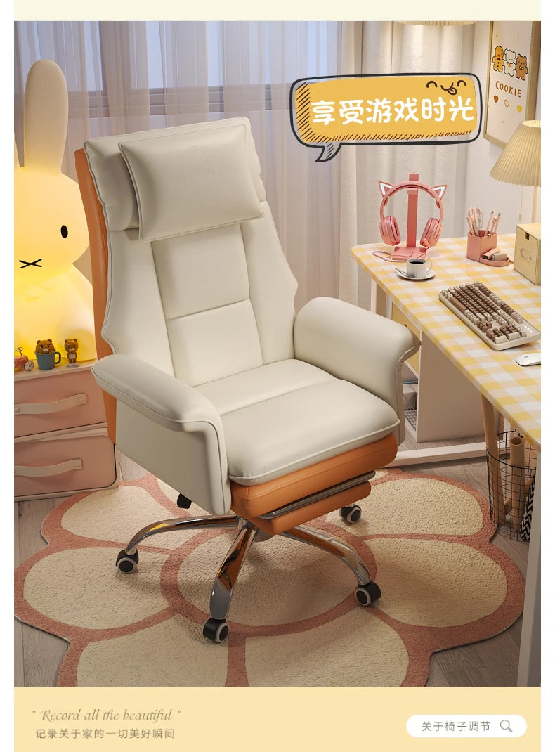 Modern Wheels Gaming Chair Ergonomic Luxury Study Comfortable Gaming Chair Neck Pillow Cute Chaise Gamer Office Furniture