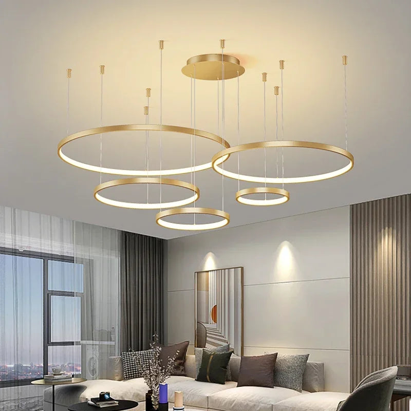 WELTIG Minimalist LED Pendant Light – Modern Acrylic Chandelier