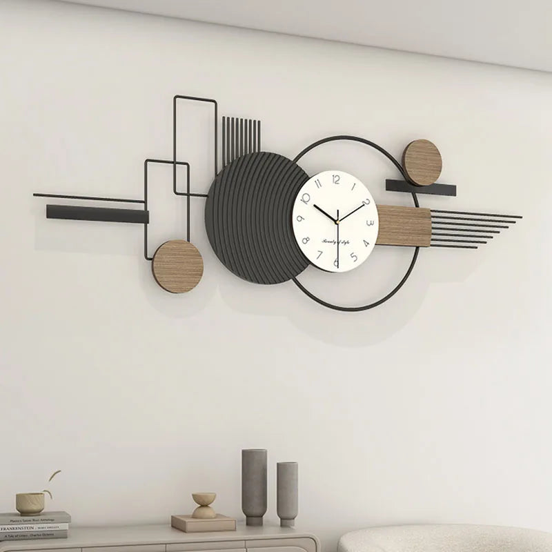 Quiet Big Size Wall Clock Modern Wood Minimalist Bedroom Acrylic Wall Clock Living Room Battery Orologio Da Parete Home Decor