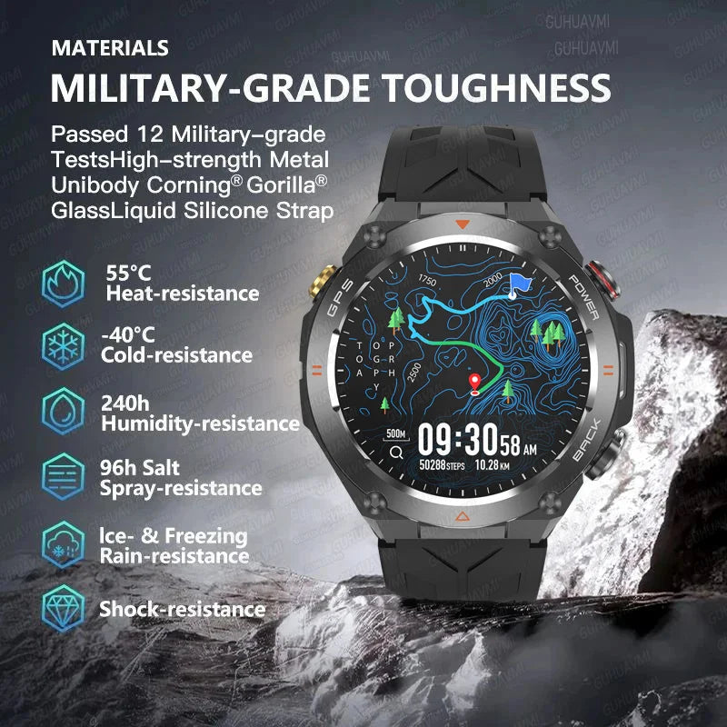 New GPS Smartwatch 1.45'' AMOLED Display 100 Sports Modes Voice Calling Smart Watch Men Women Military Grade Toughness Watches