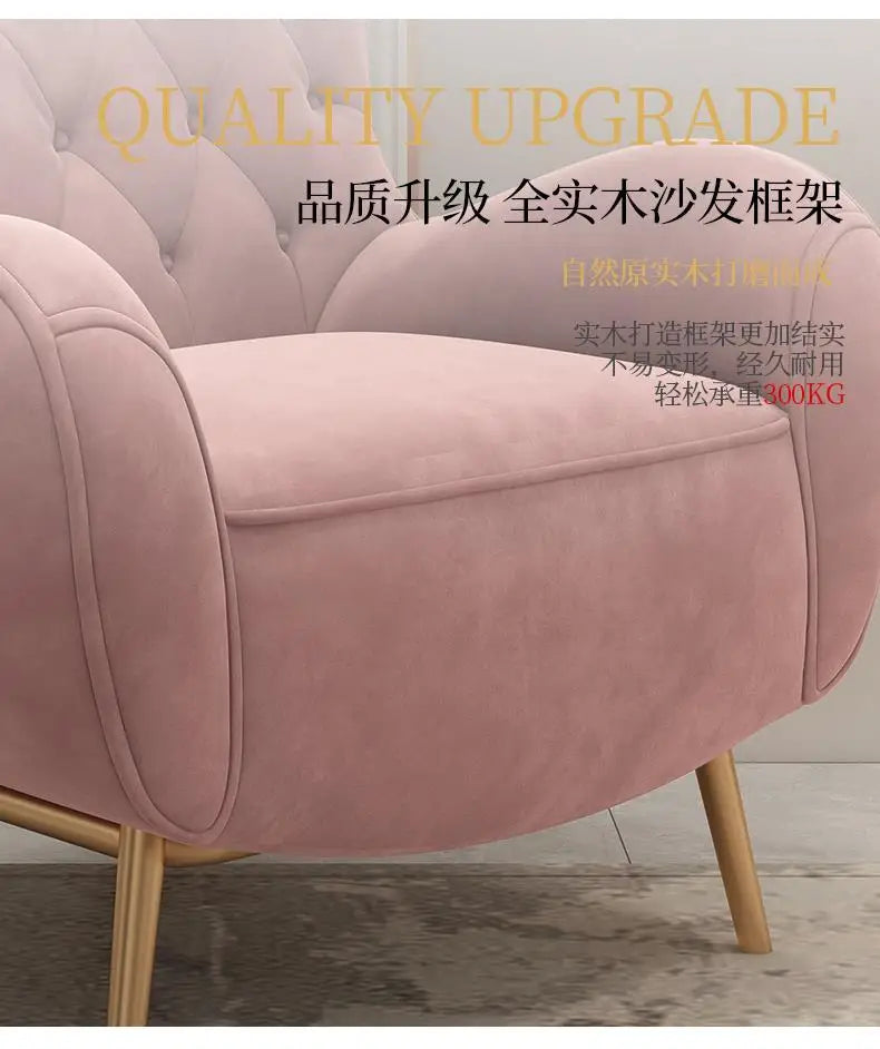 French Entry Lux Couch Cream Style Pink Modern Minimalist Queen Chair Single Leisure Living Room Home