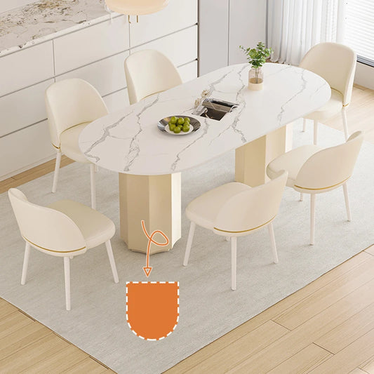 Luxury Living Room Table Kitchen Party Modern White Center Dinner Table Restaurant Coffee Oval Mesas De Comedor Home Furniture