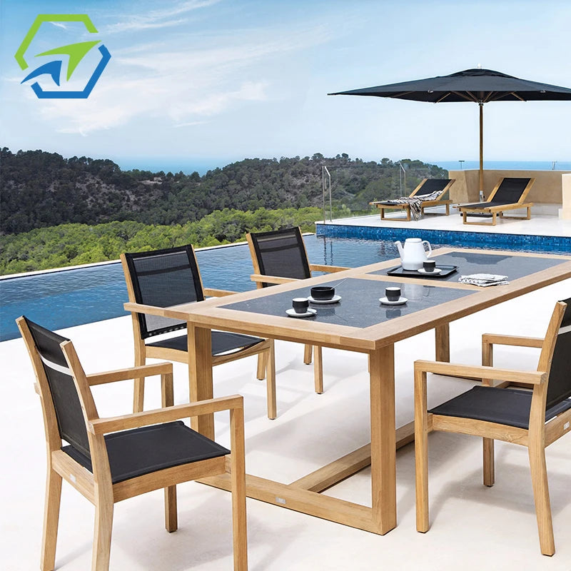 outdoor 10 seater extra large patio teak table chairs wood dining furniture garden sets