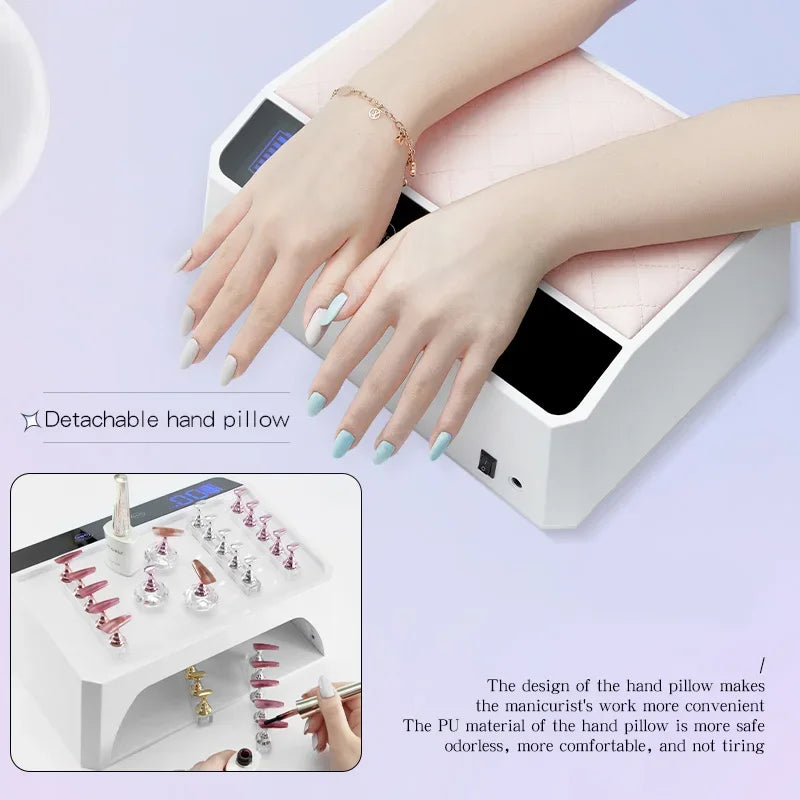 2 in 1 Rechargeable Nail Lamp with 28800mAh Battery 178W Gel Polish Dryer Cordless Manicure Machine Wireless Nail UV LED Lamp