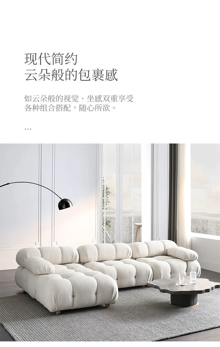 Designer Sofa Italian Style White Elastic Luxury Anti Slip Decorative Pillows Couch Miniature Puff Asiento Indoor Furniture