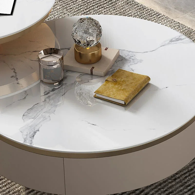 Nordic White Coffee Tables Modern Marble Effect Premium Legs Metal Side Table Storage Unique Stoliki Kawowe Home Furniture