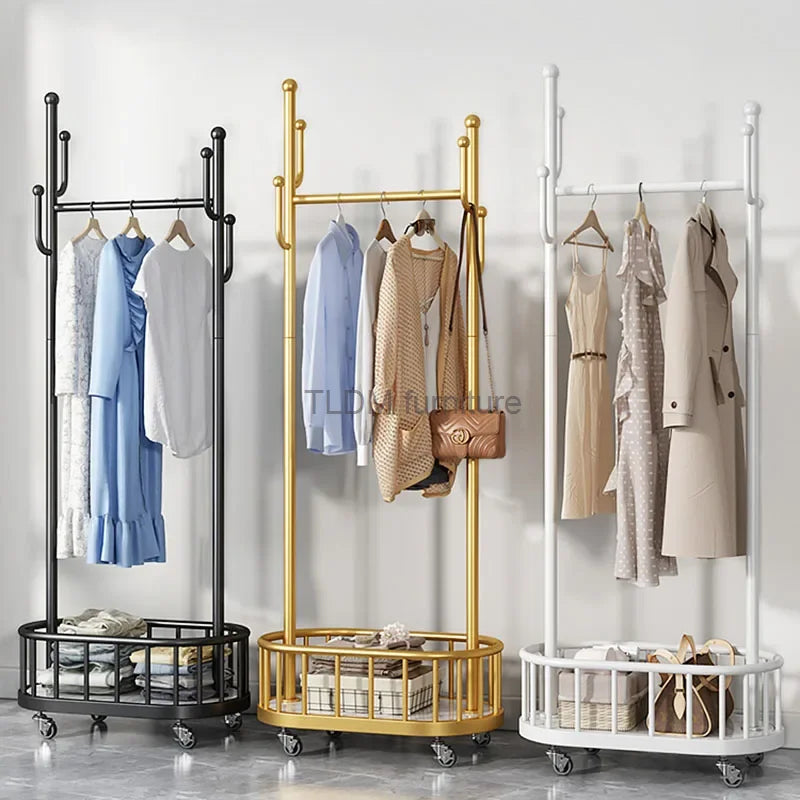 Gold Drying Clothes Rack Bathroom Hanger Luxury Bedroom Coat Racks Buffets Living Room Evening Dresses Porte Manteau Furniture