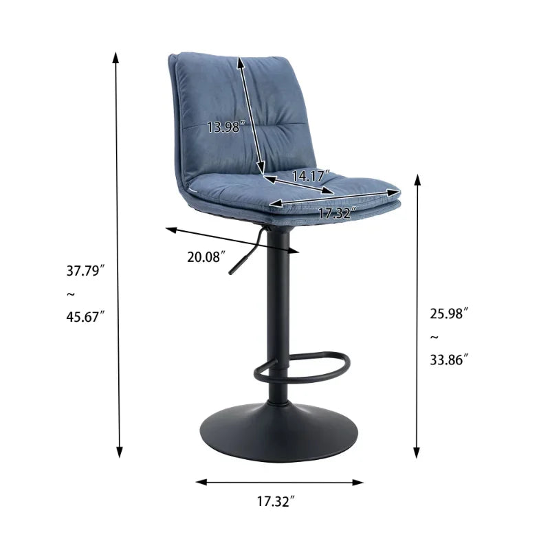 Bar Stools High PU Leather Bar Stool High Bench Lift Height Dining Chair Adjusted Swivel Leisure Kitchen Backrest Furniture