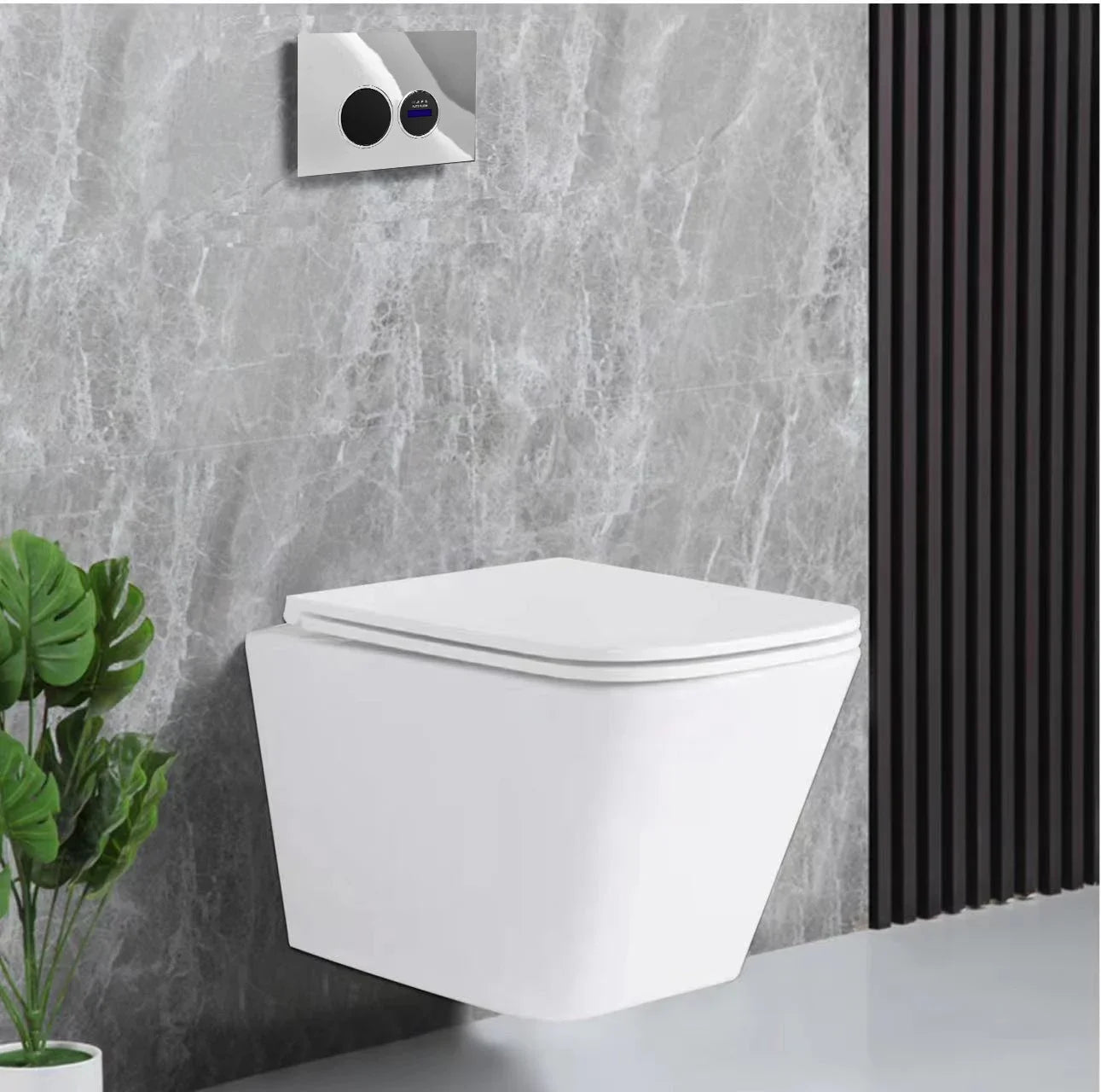 Wall Hung Smart Toilet With Tank Wc Pan Squat Toilet Concealed Cistern Push Button