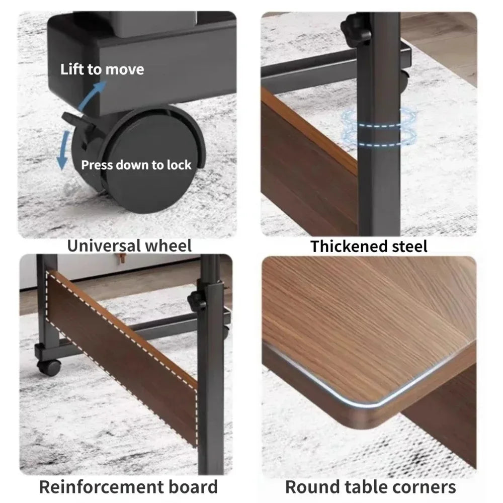 Adjustable Computer Table Movable Laptop Desk Simple Student Computer Desk With Wheel Lifting Adjustment Computers Small Tables