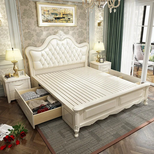 Baby Safe Double Bed Anti Shake Bedroom Garden French Humans Theater Dining Children Beds Minimalist Luchtbed Hotel Furniture