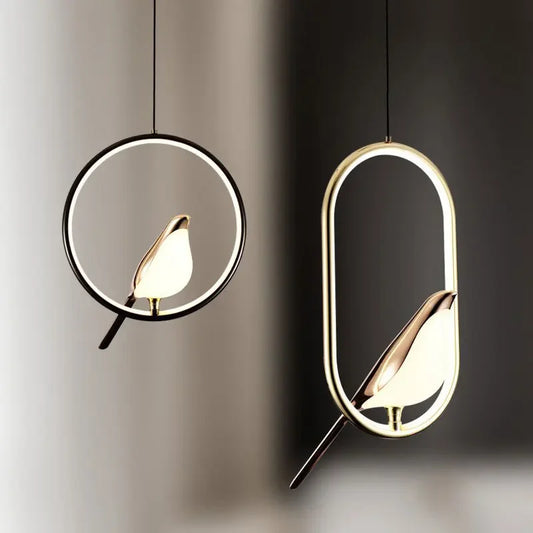 WELTIG Magpie Bird LED Pendant Lights – Luxury Postmodern Bedroom Chandelier