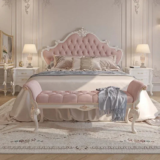 Girl Wood Luxury Bed Nordic Queen Cute Modern Twin King Bed Bedroom Princess Leather De Matrimonio Dormitorio Furniture