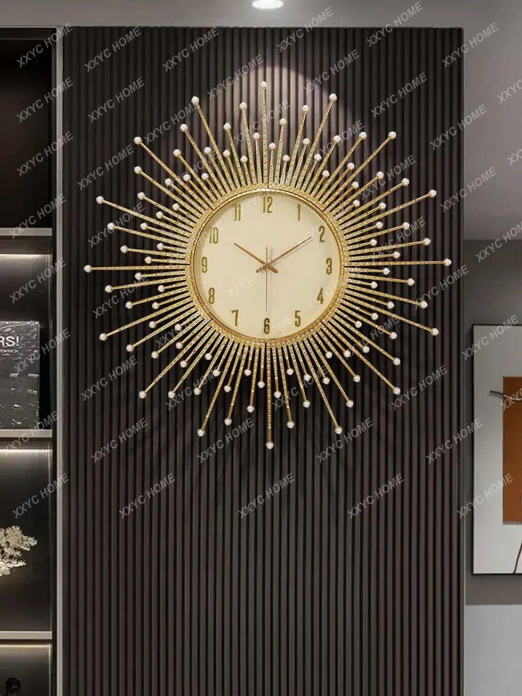 Modern Light Luxury Wall Clock Home Entrance Decorative Clock Wall Hanging Living Room Noiseless Clock Minimalist Creative